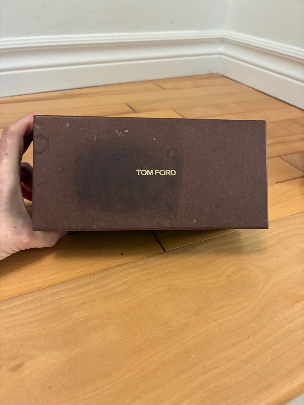 Tom Ford Brown Box with Gold Logo- sunglasses box